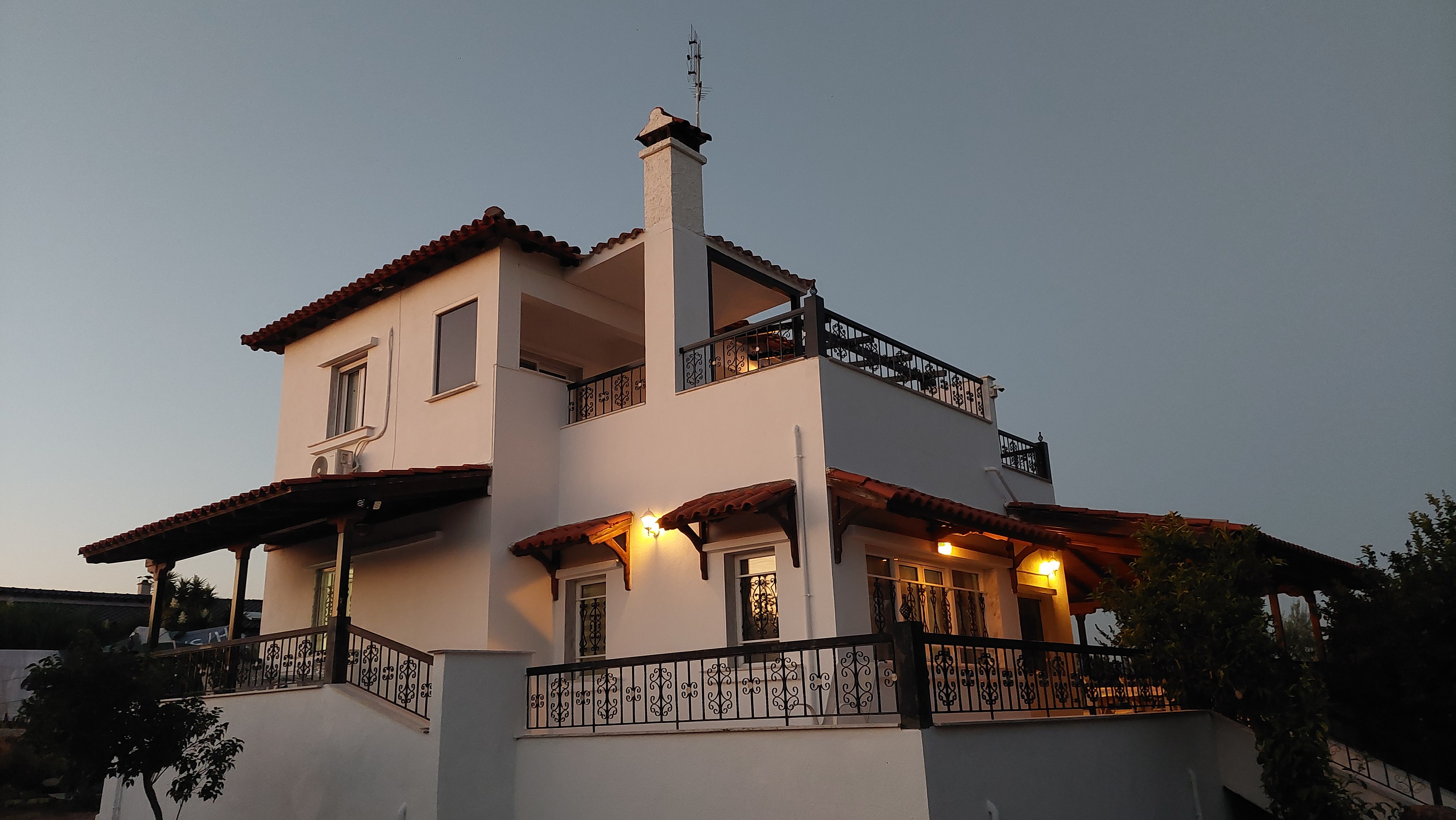 Melina Olive Villa at dusk